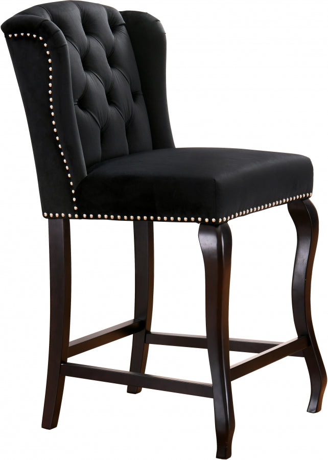 Tabouret de comptoir en velours Suri