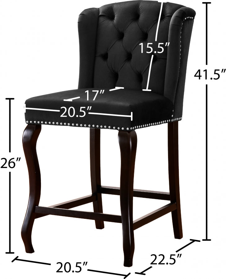 Tabouret de comptoir en velours Suri