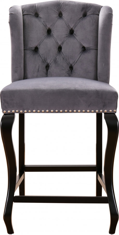 Tabouret de comptoir en velours Suri