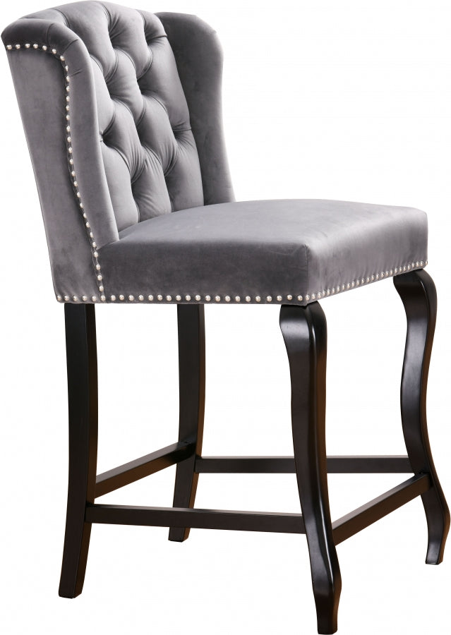 Tabouret de comptoir en velours Suri