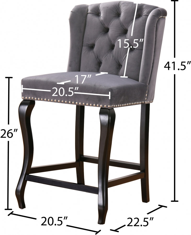 Tabouret de comptoir en velours Suri