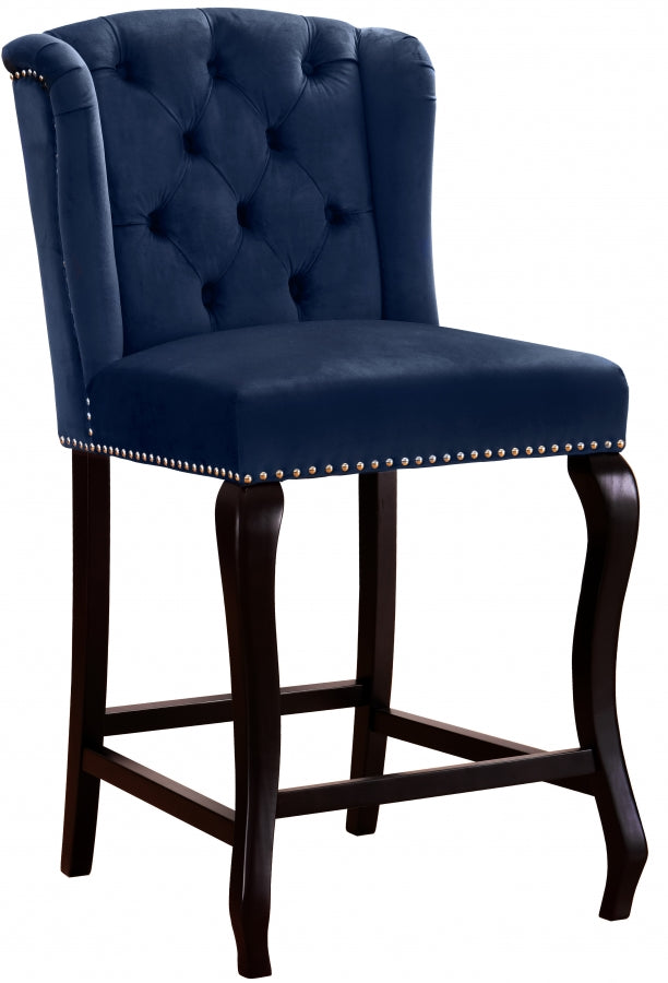 Tabouret de comptoir en velours Suri