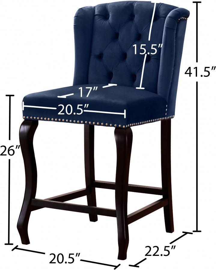 Tabouret de comptoir en velours Suri
