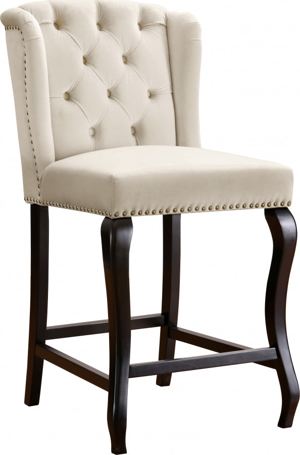 Tabouret de comptoir en velours Suri