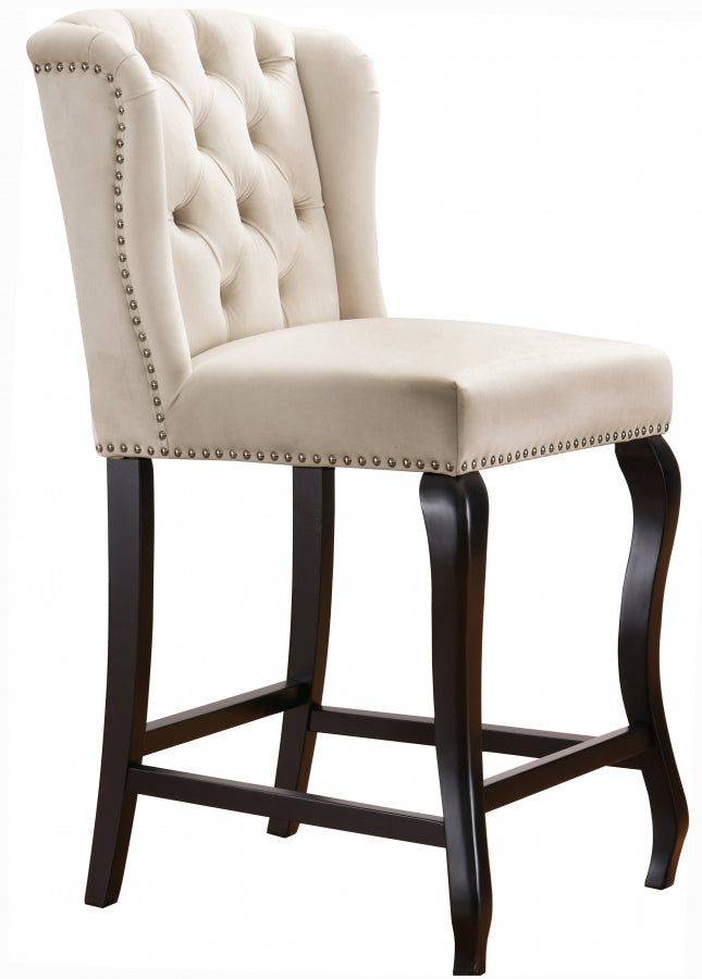 Tabouret de comptoir en velours Suri