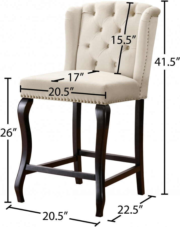 Tabouret de comptoir en velours Suri