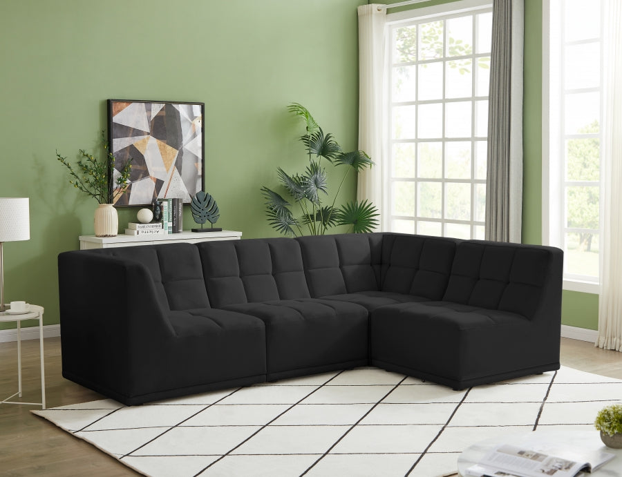 Sectionnel modulaire en velours Relax