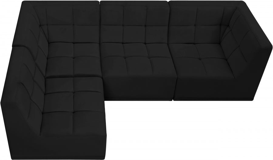 Sectionnel modulaire en velours Relax