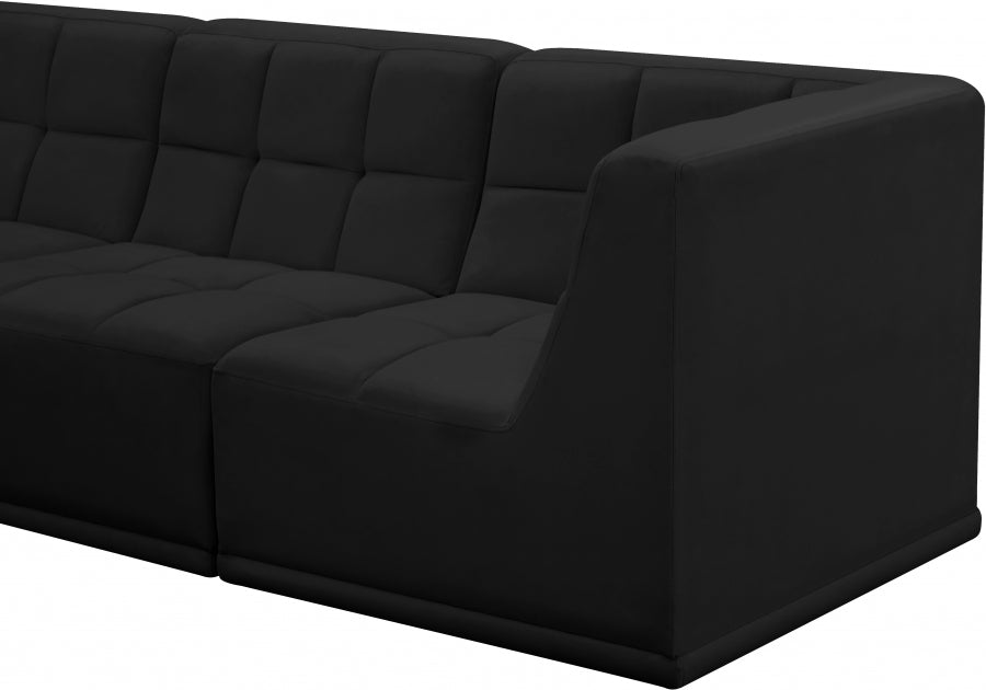 Sectionnel modulaire en velours Relax