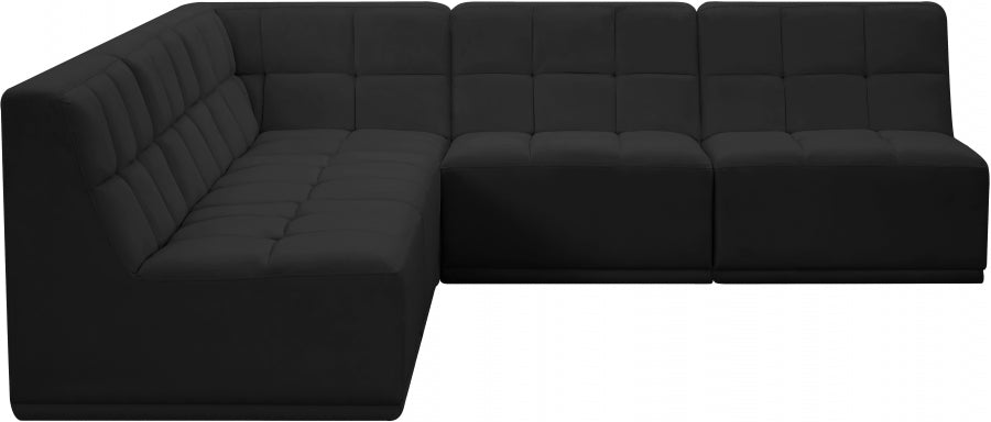 Sectionnel modulaire en velours Relax