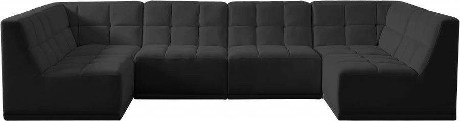 Sectionnel modulaire en velours Relax