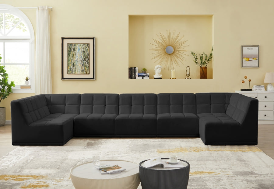 Sectionnel modulaire en velours Relax