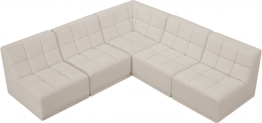 Sectionnel modulaire en velours Relax