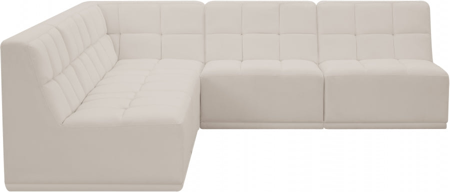 Sectionnel modulaire en velours Relax