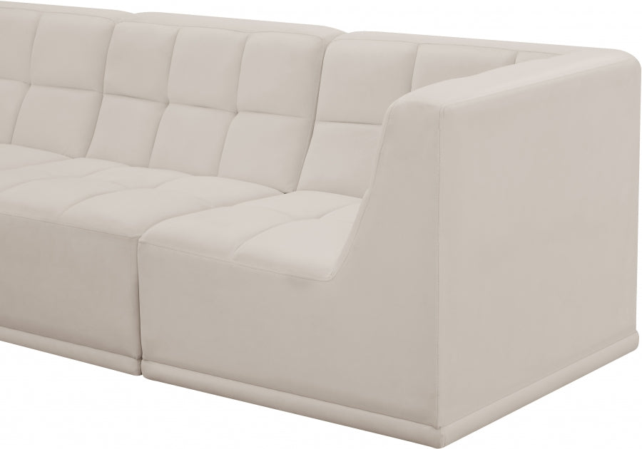 Sectionnel modulaire en velours Relax