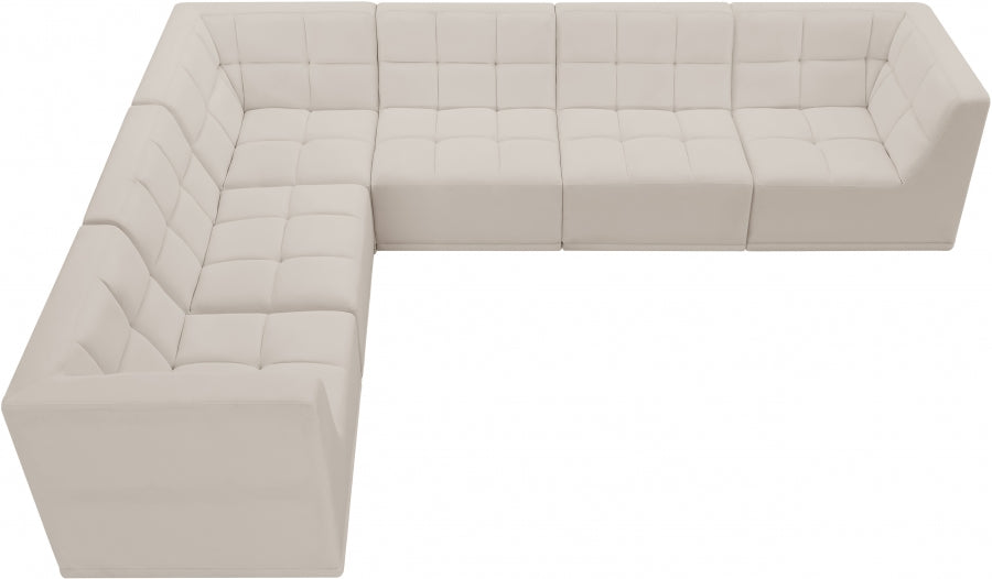 Sectionnel modulaire en velours Relax