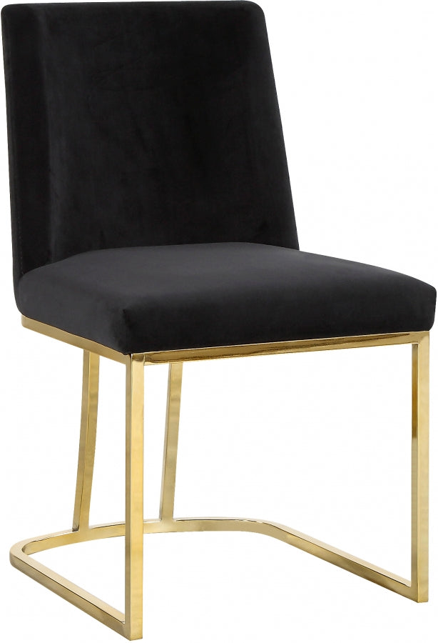 Chaise de salle à manger en velours Heidi