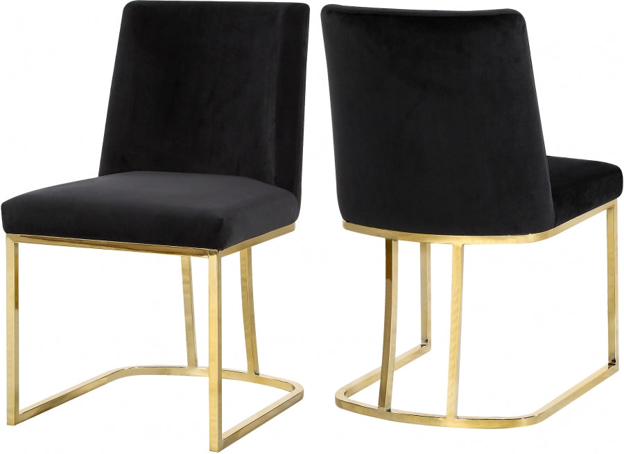 Chaise de salle à manger en velours Heidi