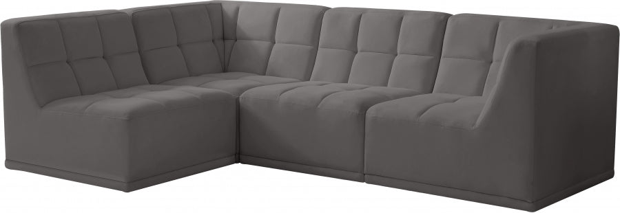 Sectionnel modulaire en velours Relax