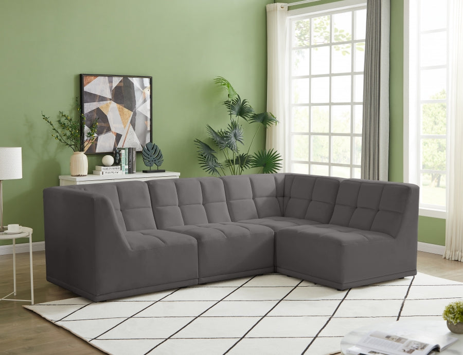 Sectionnel modulaire en velours Relax