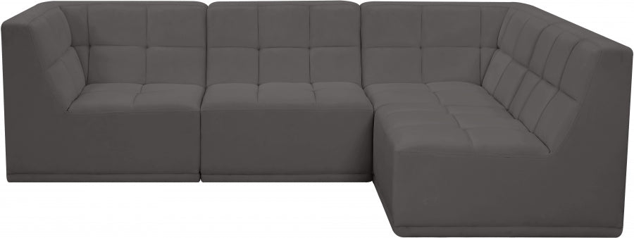 Sectionnel modulaire en velours Relax