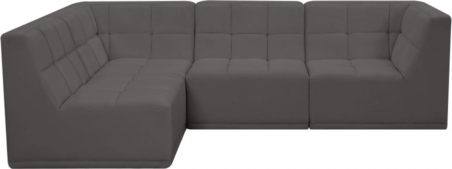 Sectionnel modulaire en velours Relax