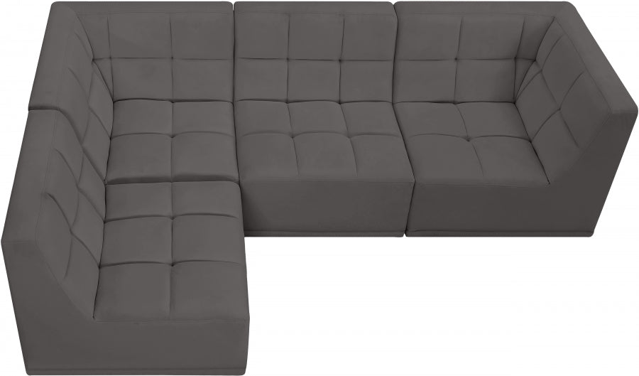Sectionnel modulaire en velours Relax