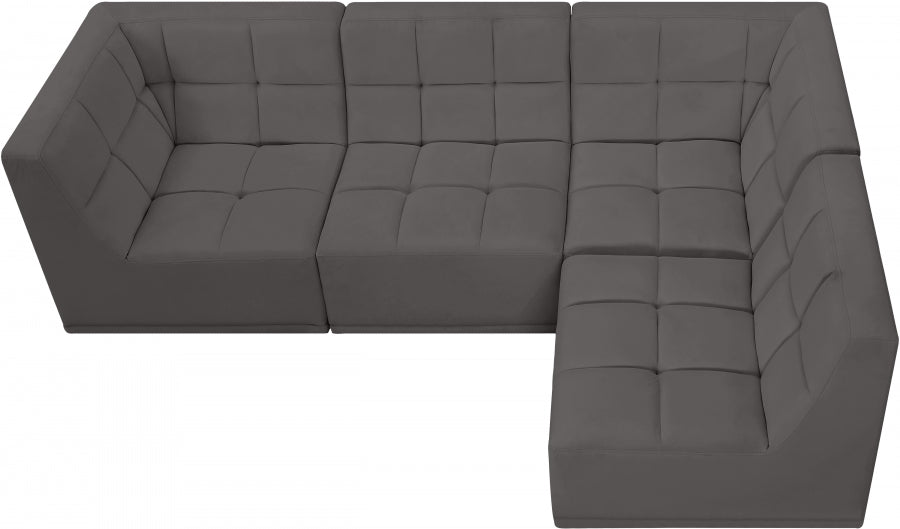 Sectionnel modulaire en velours Relax