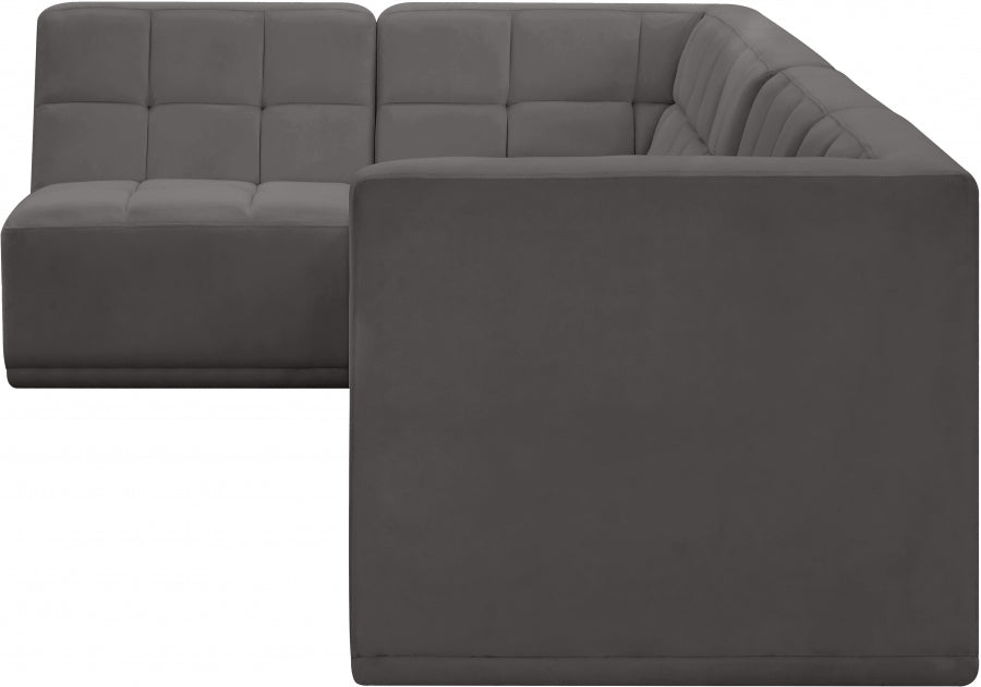Sectionnel modulaire en velours Relax