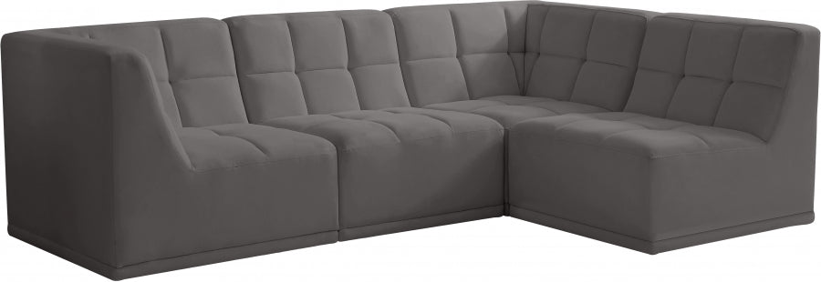 Sectionnel modulaire en velours Relax