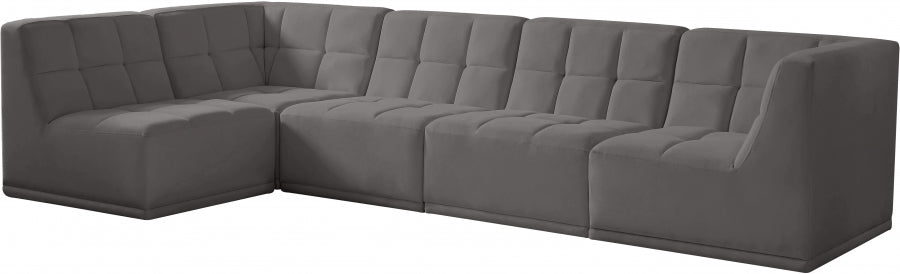 Sectionnel modulaire en velours Relax