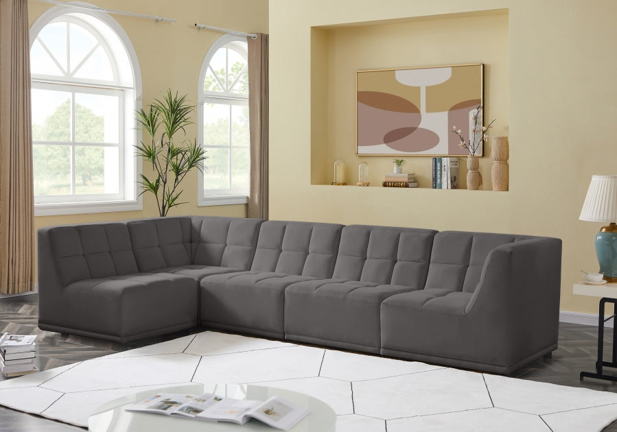 Sectionnel modulaire en velours Relax
