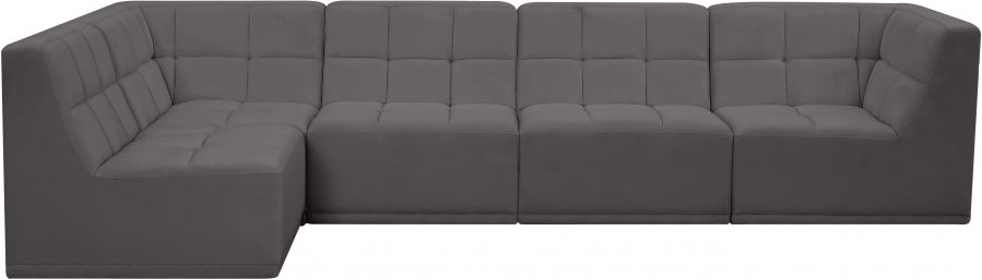 Sectionnel modulaire en velours Relax