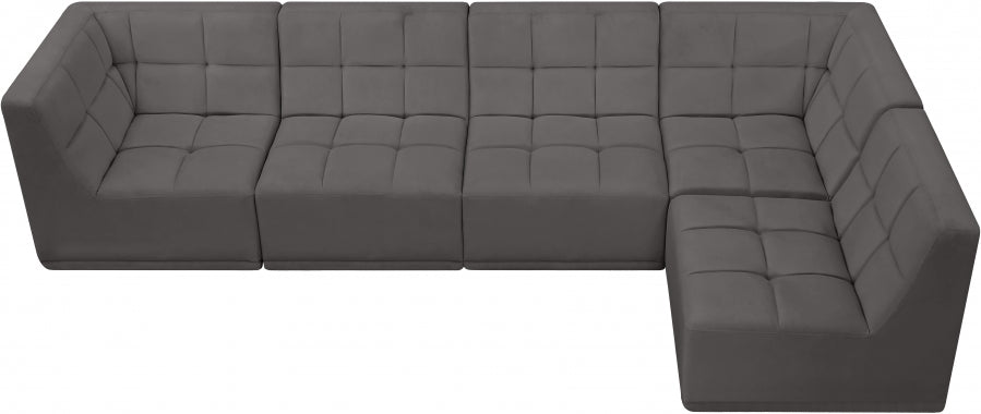 Sectionnel modulaire en velours Relax