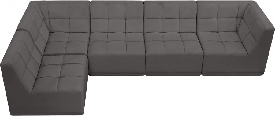 Sectionnel modulaire en velours Relax