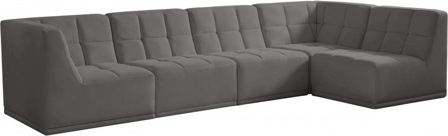 Sectionnel modulaire en velours Relax