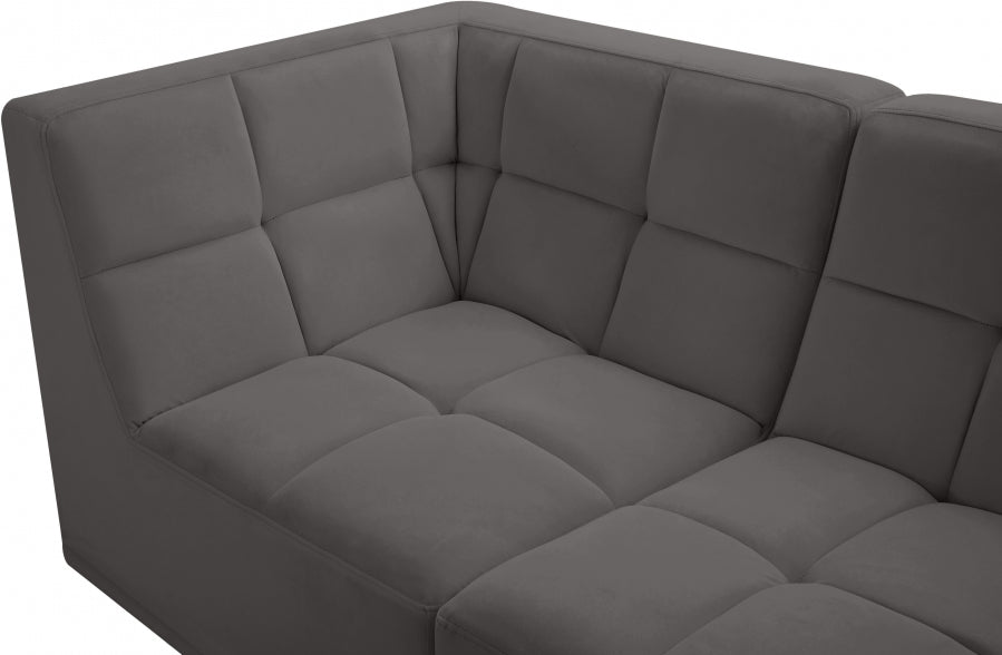 Sectionnel modulaire en velours Relax