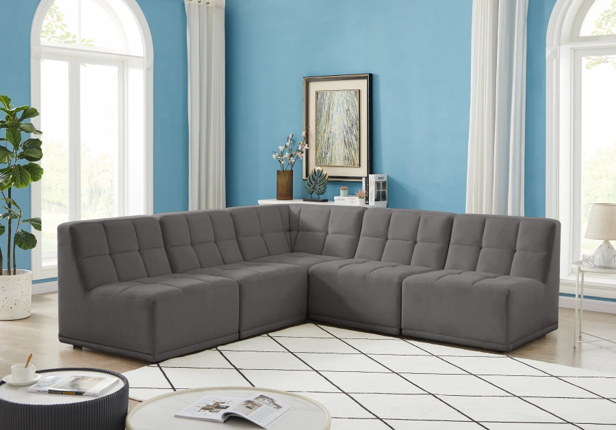 Sectionnel modulaire en velours Relax