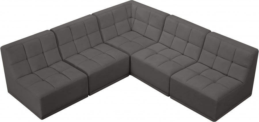Sectionnel modulaire en velours Relax