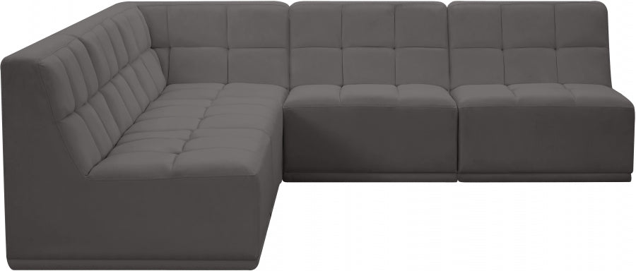 Sectionnel modulaire en velours Relax