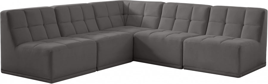 Sectionnel modulaire en velours Relax