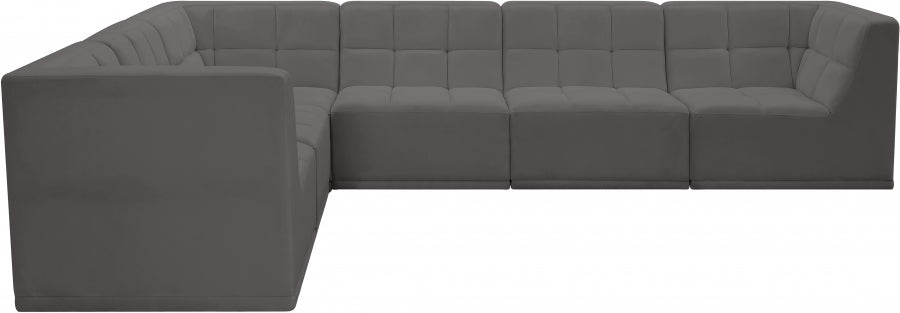 Sectionnel modulaire en velours Relax