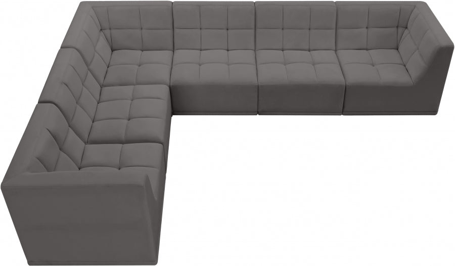 Sectionnel modulaire en velours Relax