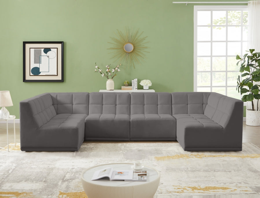 Sectionnel modulaire en velours Relax