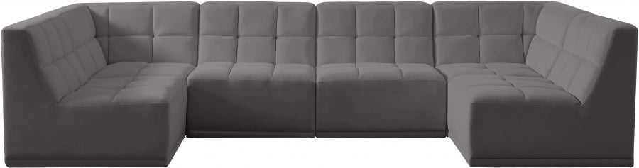 Sectionnel modulaire en velours Relax