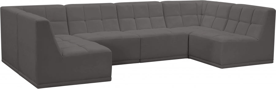 Sectionnel modulaire en velours Relax