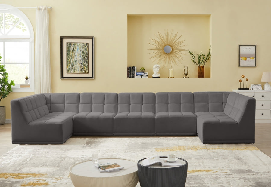 Sectionnel modulaire en velours Relax