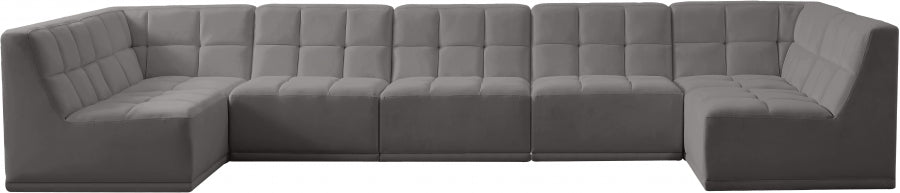 Sectionnel modulaire en velours Relax