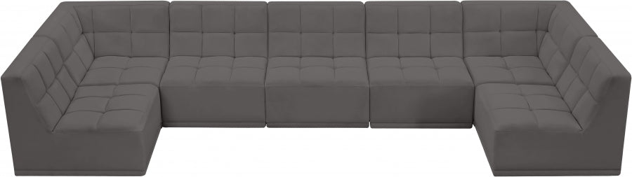 Sectionnel modulaire en velours Relax