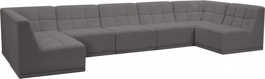 Sectionnel modulaire en velours Relax